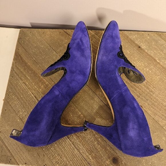 Vintage Purple Suede pointed toe heels size 7 - Picture 5 of 10